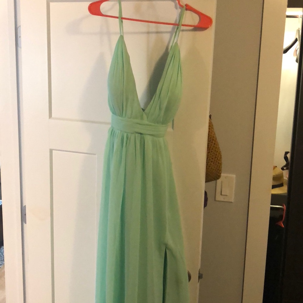 Sexy mint green maxi